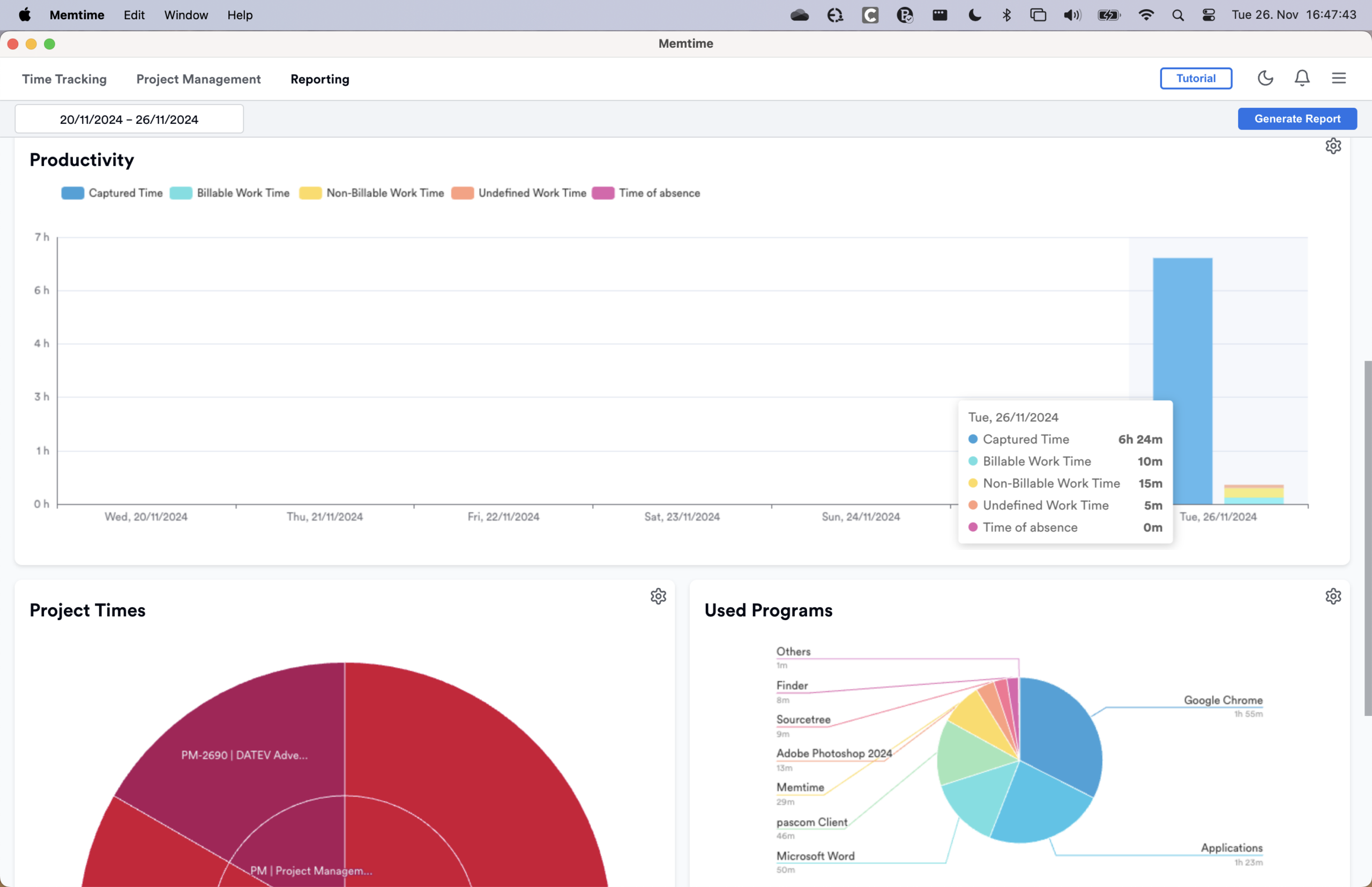 Memtime Productivity Tracker