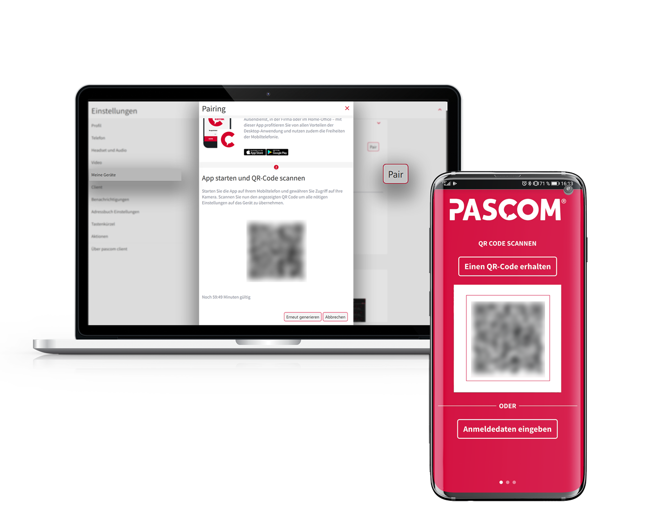 PASCOM Mobile App Pairing