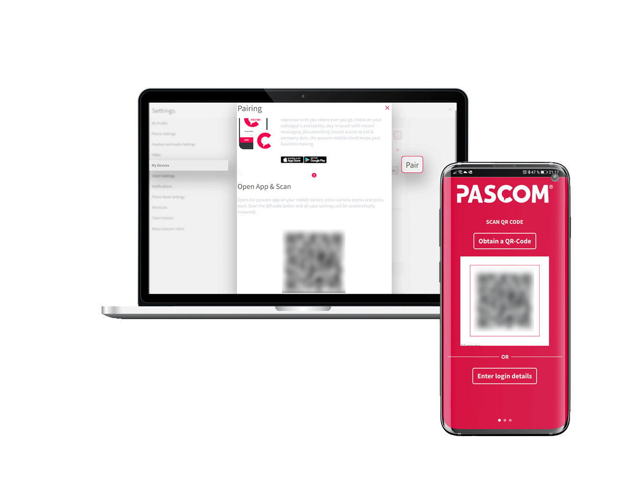 PASCOM Mobile App Pairing