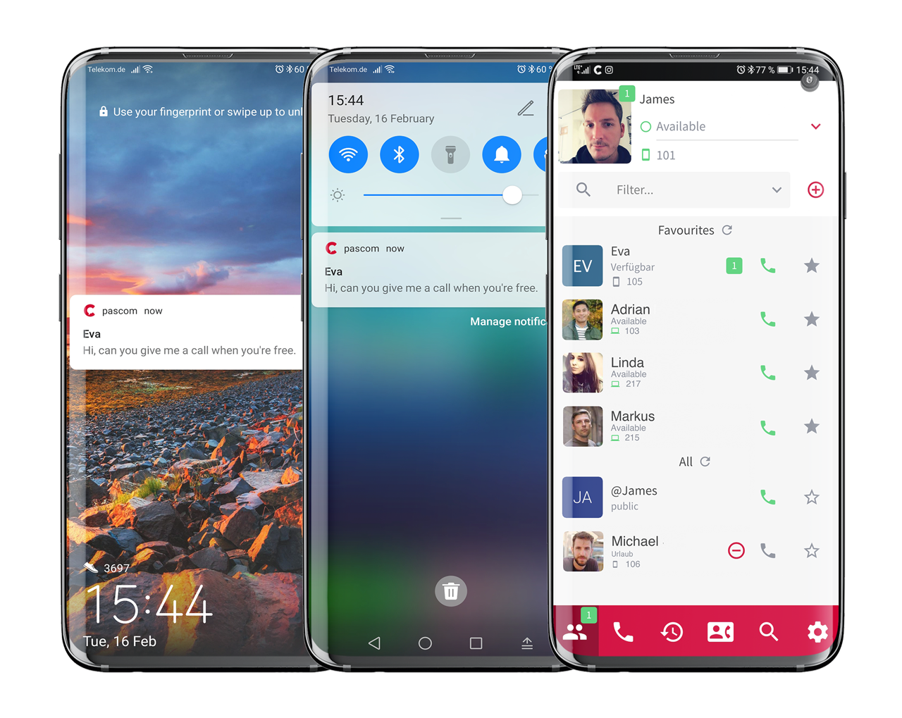 PASCOM Mobile UCC App PUSH notifications