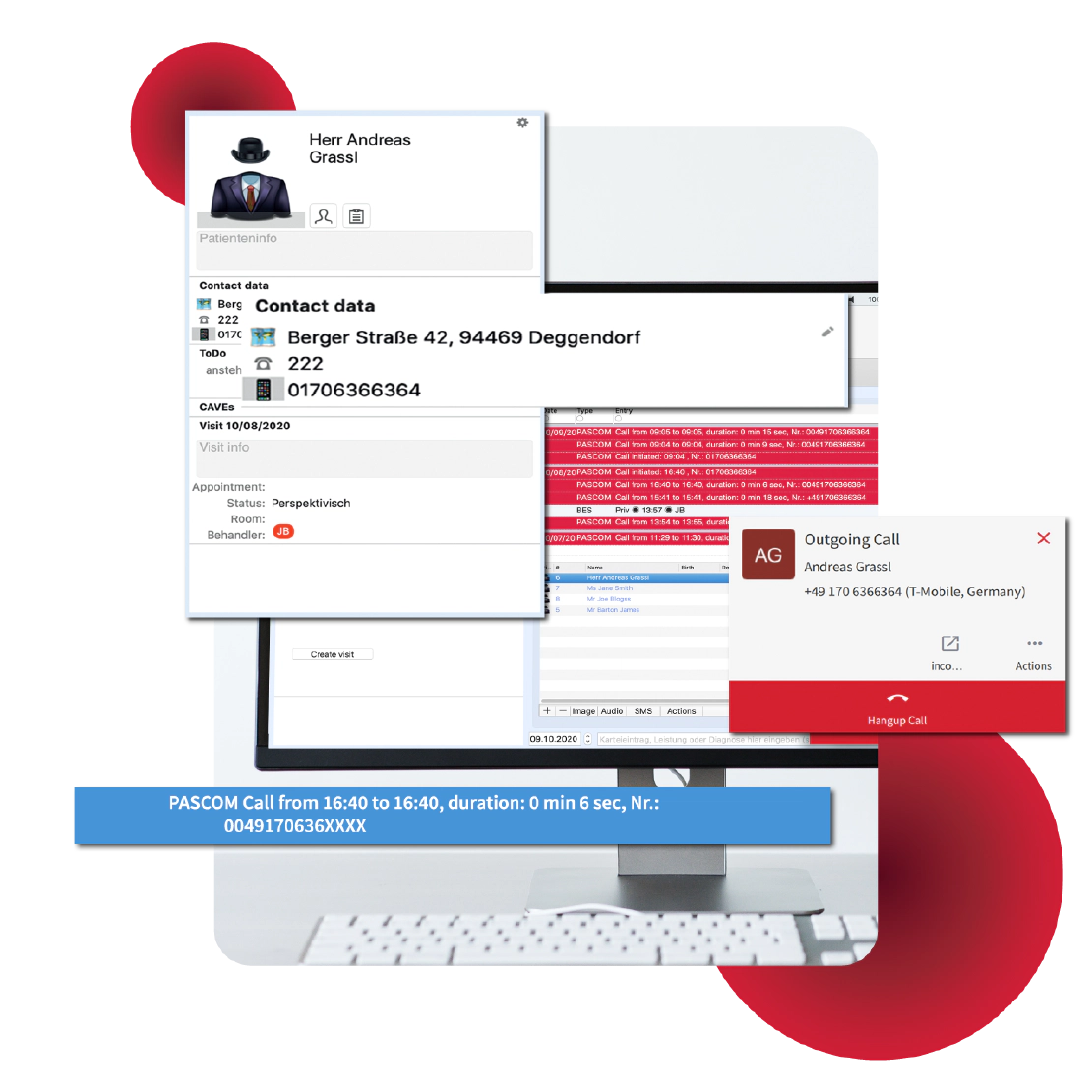 Start calls directly from tomedo®
