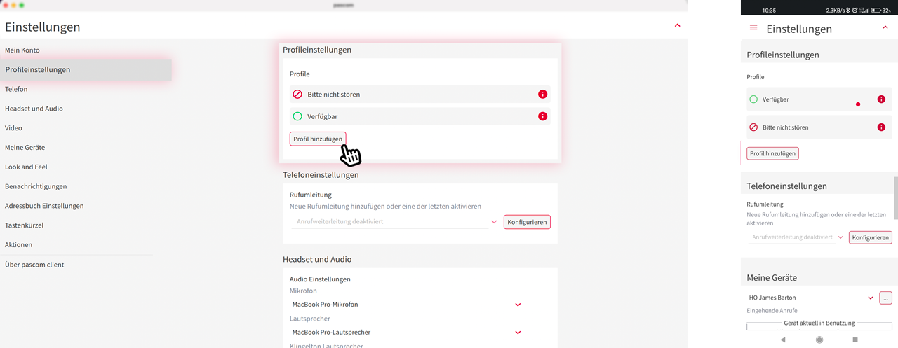 Image - PASCOM Client Profile Erstellen