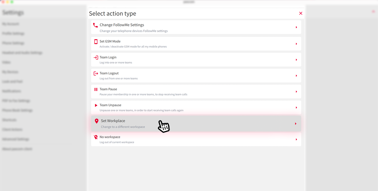 Image - PASCOM app profiles actions overview