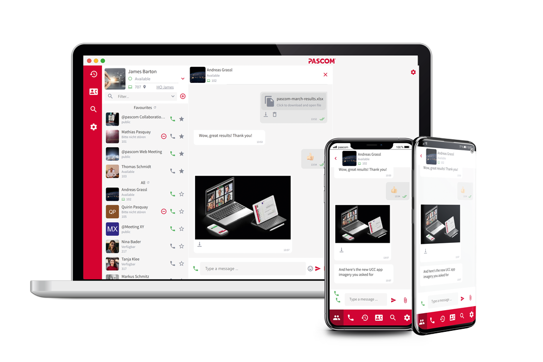 PASCOM business phone system sotphone apps