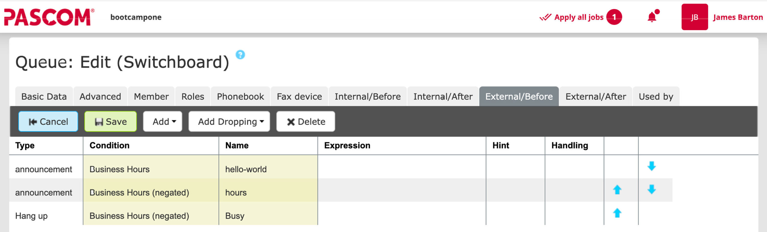 Simple Time-of-Day Call Routing Example