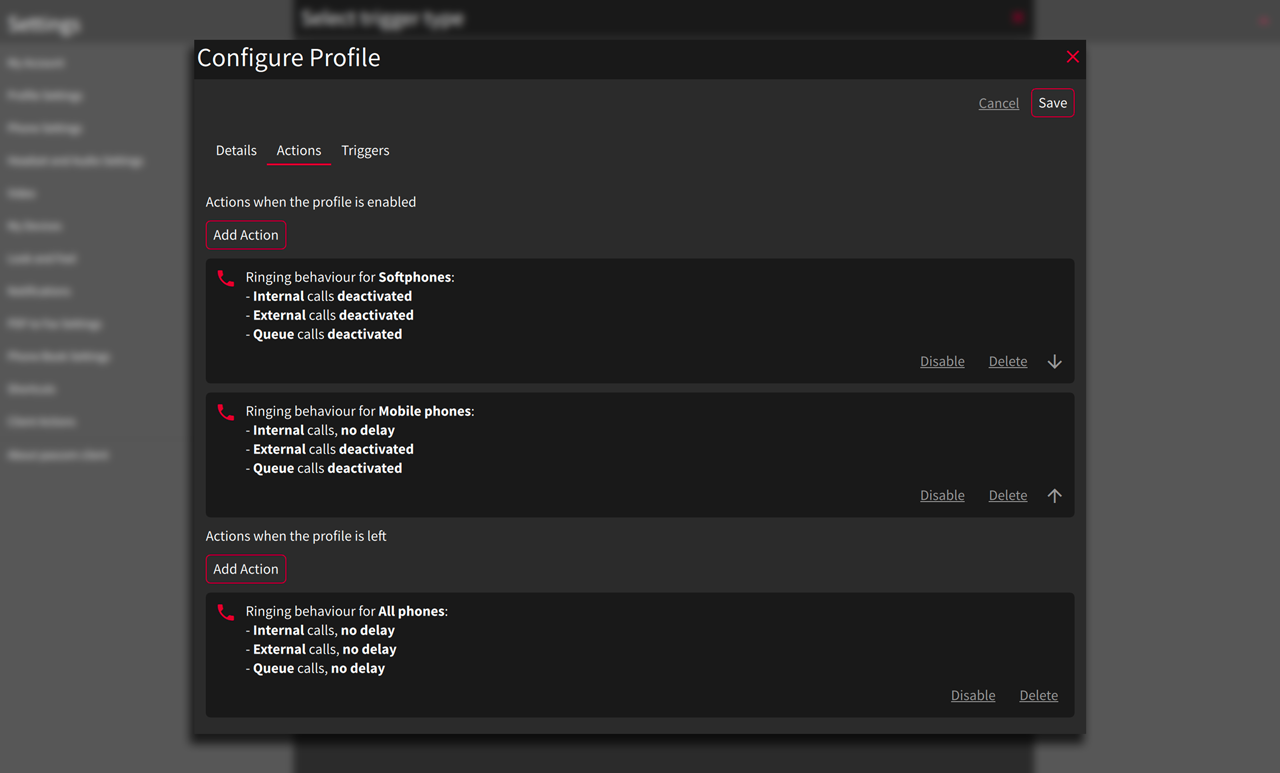 Image - Add custom PASCOM MS Teams Meeting profile actions
