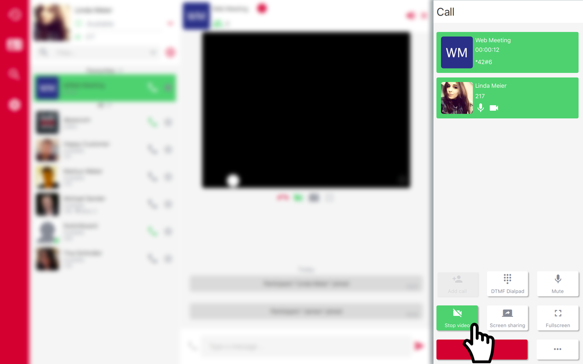 PASCOM Webmeeting video controls
