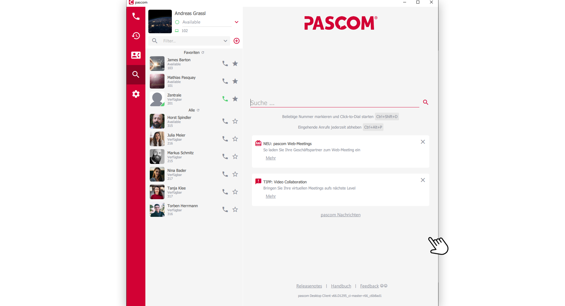 pascom Client Normal Modus
